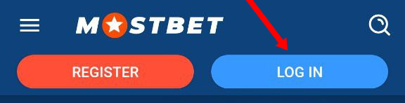 mostbet app login button