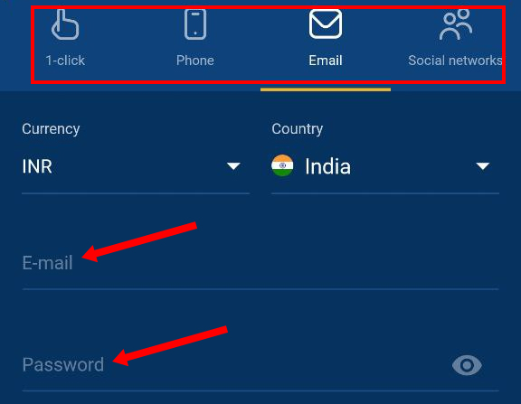 mostbet app reg form