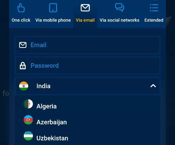 mostbet reg email country